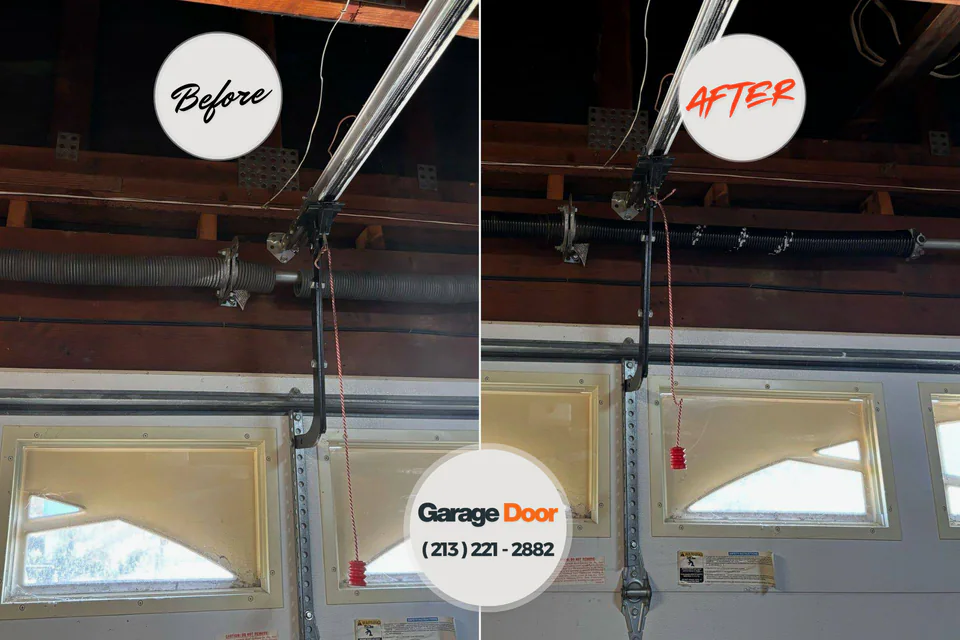 Before and after: garage door repair Pine Bush, NY